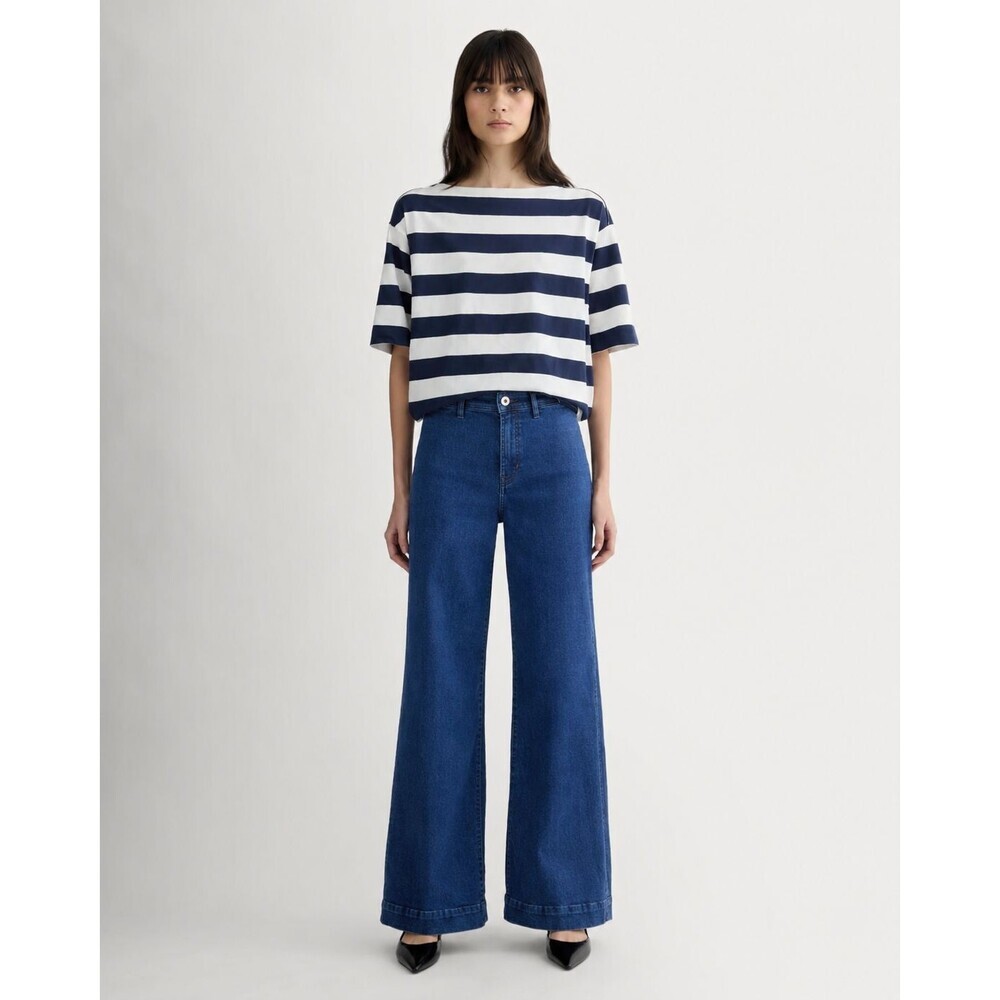 Everlane The High-Key Jean Blue 29R EUC Wide Leg Sailor Boho Organic Cotton $148